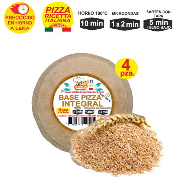 Prepizza Personal a la leña Integral 18 cm. aprox.