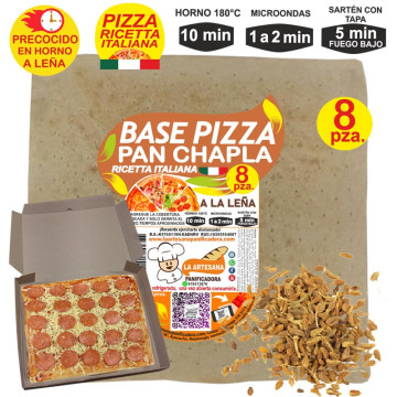 Prepizza Cuadrado a la leña Pan Chapla 35 cm. aprox.