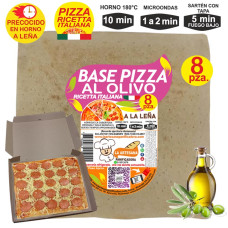 Prepizza cuadrada a la leña al Olivo 35 cm. aprox.