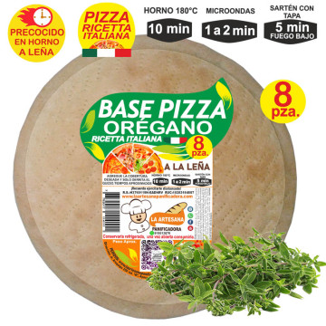 Prepizza familiar a la leña al Orégano 35 cm. aprox.