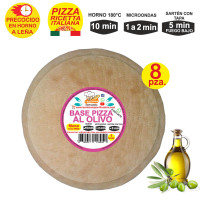 Prepizza Mediana a la leña al Olivo 26 cm. aprox. 