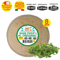 Prepizza Mediana a la leña al Orégano 26 cm. aprox. 